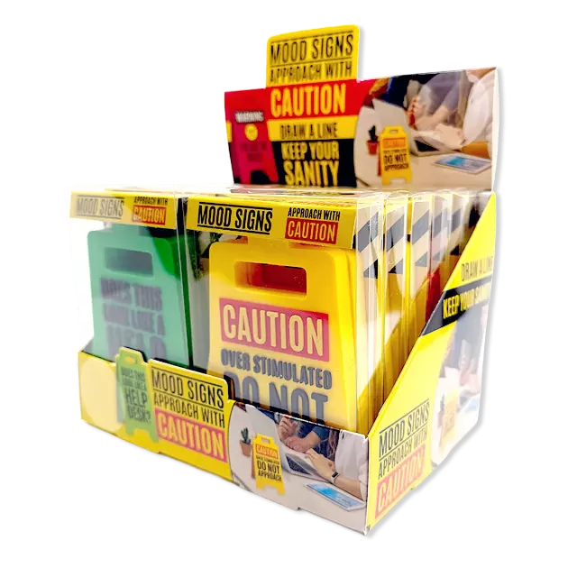 3D Standing Mood Caution Sign Assortment - 12 Pieces Per Retail Ready Display 26537