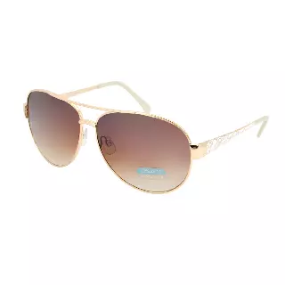 Stylish Women's Metal Aviators with Gradient Lens and Floral Detailed Temples HJ1012