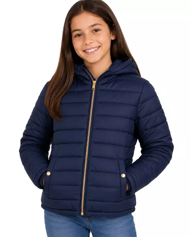 Girls' Reversible Jacket With Sherpa Lining #97-26 — Navy/Navy / 4-5-6-6X
