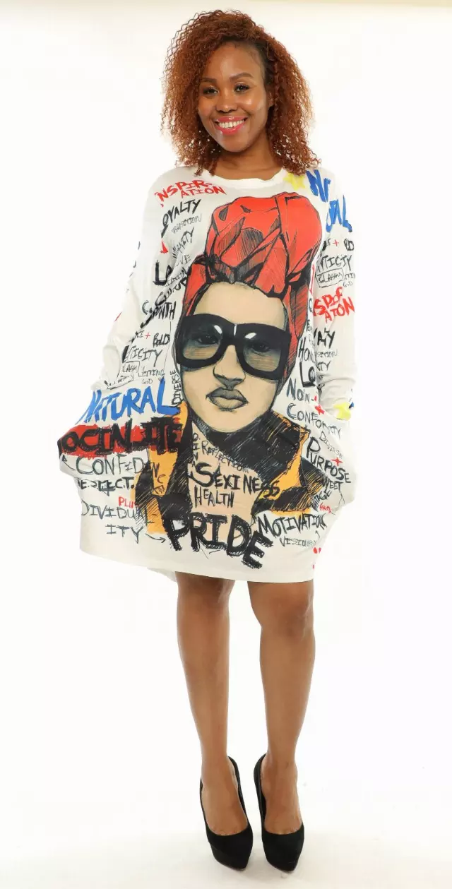22056LS Face Print Tunic Dress - One Size (3-PCS PRE-PACK) ($18.00 Each)