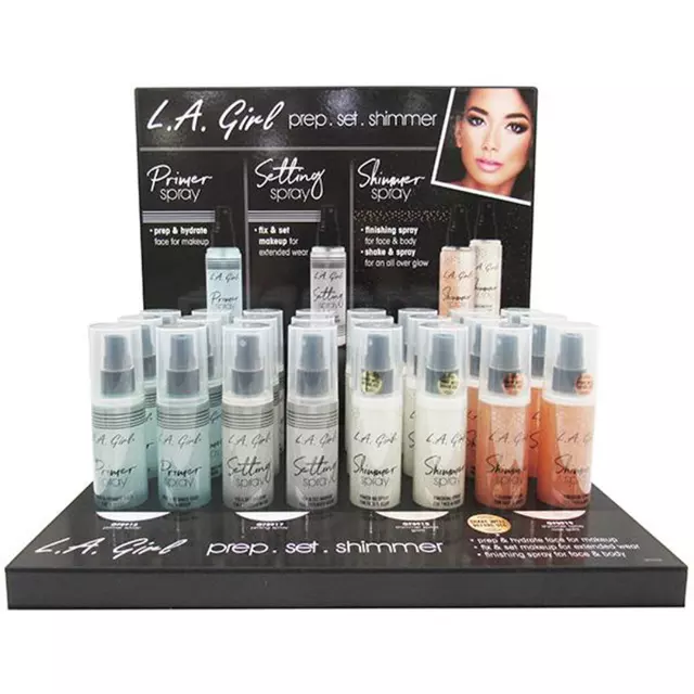 L.A. Girl Prime Set & Shimmer Spray - Wholesale Display 24 Units (GPD356)