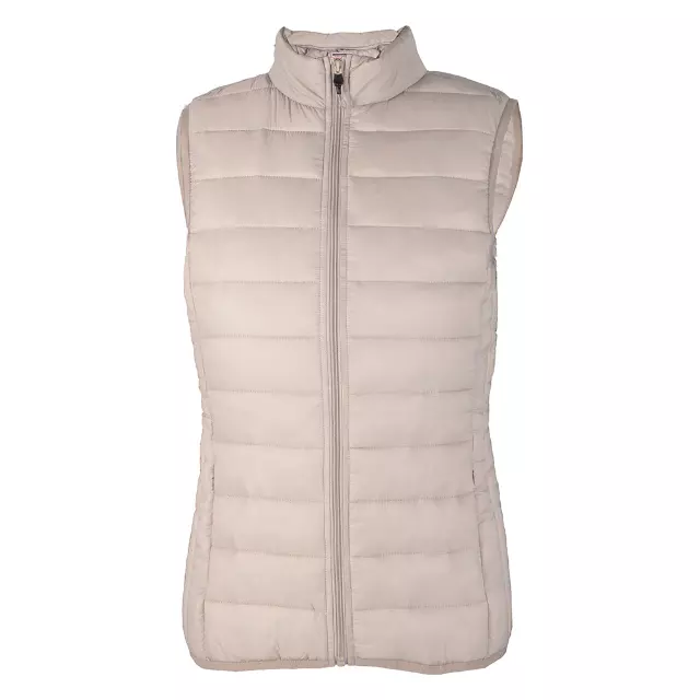 Women’s Solid Full Zip Puffer Vest - Style #LV806 -$10.90/Unit 12 PC — S-XL (WHOLESALE) / Sand