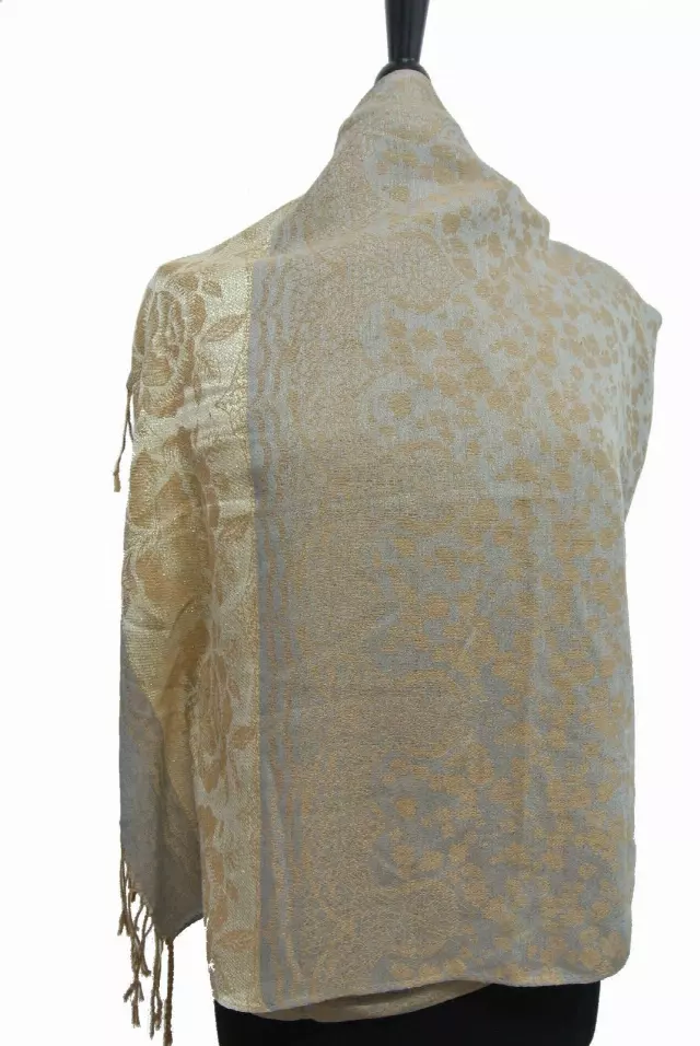 IN105 Pattern Pashmina — Grey