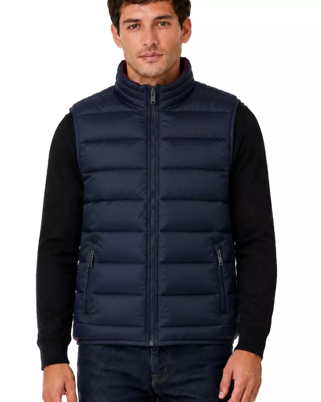 Men's Reversible Puffer Vest #V15 — Navy/Burgundy / S-M-L-XL-2XL