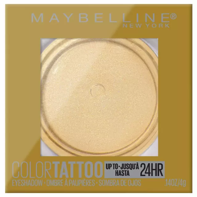 Maybelline New York Color Tattooup to 24Hr Longwear Waterproof Fade Crease Resistant Blendable Cream Eyeshadow Pots Makeup, Golden Girl, 0.14 oz