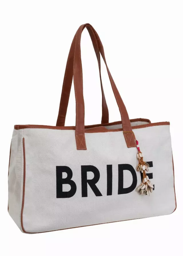 Magid Canvas Slogan Tote "BRIDE"