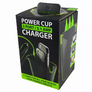 Cup Holder Charger 3 Port USB / USB-C - 2 Pieces Per Pack 22455