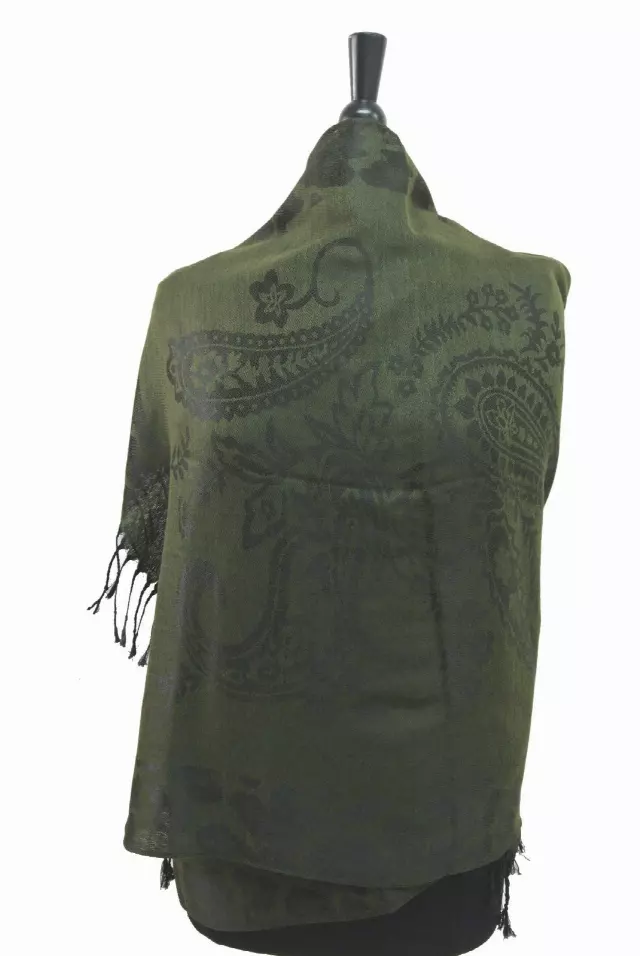 E270 Pattern Pashmina — olive