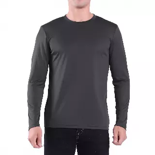 Men's Crew Neck Long Sleeve Shirt-Plus Size- Style #MS904X - $6.90/Unit MINIMUM 24 PCS - PLEASE SEE DESCRIPTION - 3XL-5XL — Dark Grey