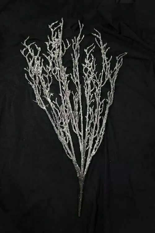 GAX2006WT – 26” Artificial Sparkle snow twig bush x 5 (each) Min 6 pcs- Case Pk 24