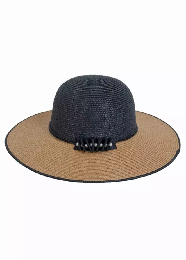Magid Pearl Color Block Straw Floppy Hat — TOAST