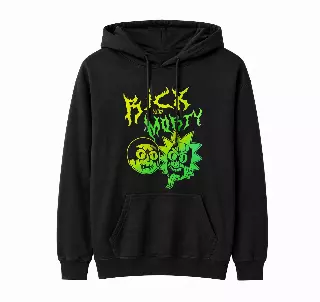 RICK AND MORTY METAL HOODIE BLACK