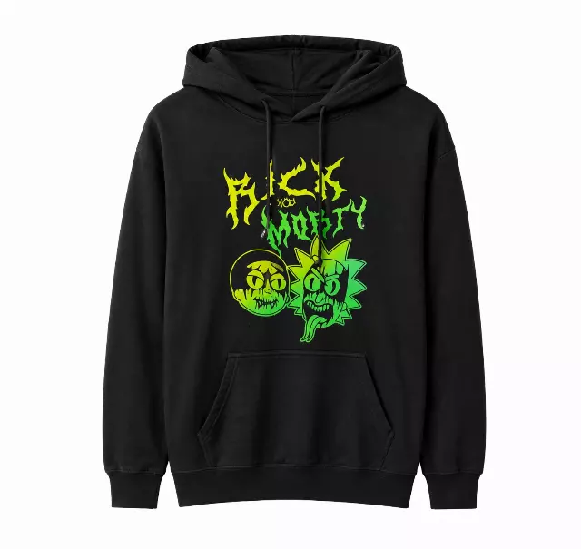 RICK AND MORTY METAL HOODIE BLACK