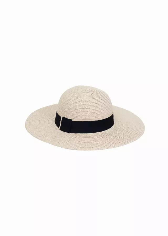 Magid Straw Floppy Hat — Natural/Black