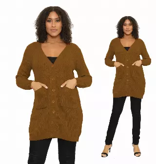 16139 - Button Down Sweater - (6-PCS PRE-PACK) ON SALE!!! ($8.00 Each) — 6-Pcs PRE-PACK / Brown