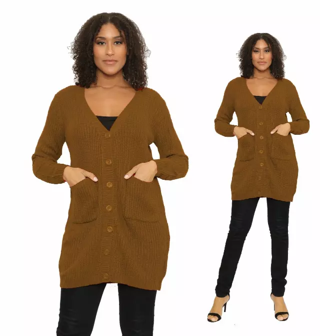 16139 - Button Down Sweater - (6-PCS PRE-PACK) ON SALE!!! ($8.00 Each) — 6-Pcs PRE-PACK / Brown