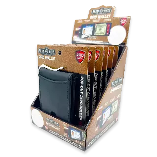 Leather RFID Blocking Ultra Slim Wallet - 6 Pieces Per Retail Ready Display 24003