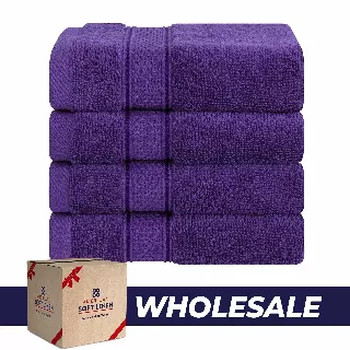 100% Cotton, Luxury, Salem 4 Piece Washcloth Set - 60 Set Case Pack