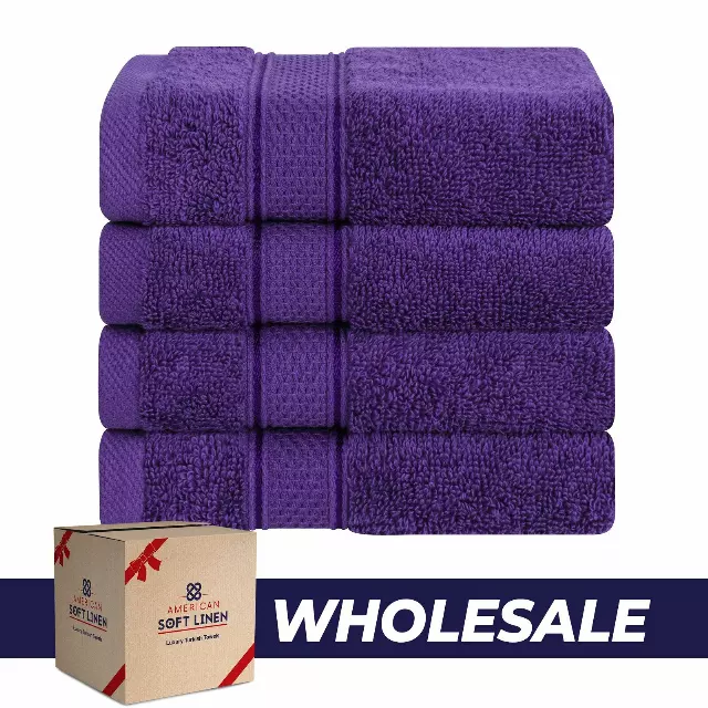100% Cotton, Luxury, Salem 4 Piece Washcloth Set - 60 Set Case Pack