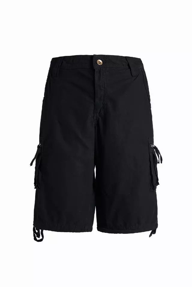 Men's Twil 8 Pocket 100% Cotton Cargo Short- Style #MP413- $10.90/Unit — 30-38 (WHOLESALE ONLY) / Black