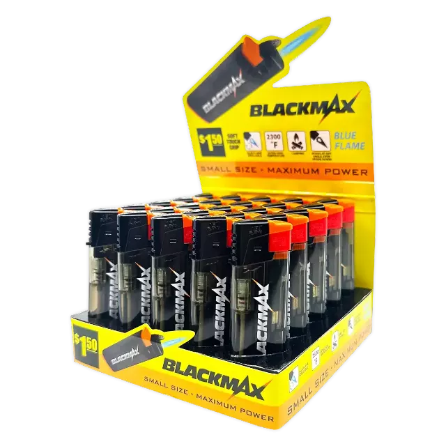 Black max Jet Flame Lighter - 25 Pieces Per Retail Ready Display 41694