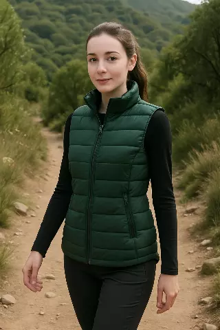 River Trail Ladies "Alpine Luxe" Faux Fur Lined Puffer Vest