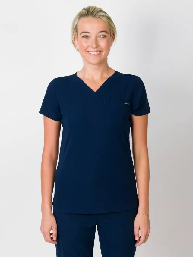 Camilla | Slim 1 Pocket Scrubs Top — Indigo / L