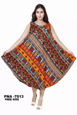 PNA-7013 - Women's Lightweight Sleeveless Umbrella Dress With Scarf - (6-PCS PRE-PACK) ($8 Each)