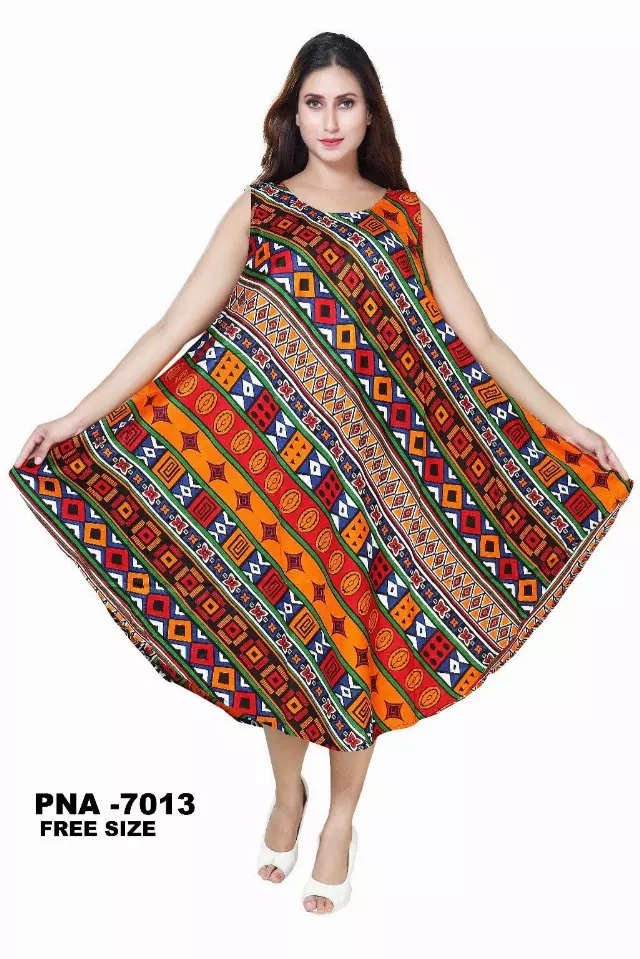 PNA-7013 - Women's Lightweight Sleeveless Umbrella Dress With Scarf - (6-PCS PRE-PACK) ($8 Each)