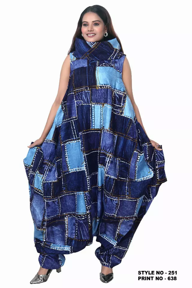 251A - Cowl Neck African Wax Jumpsuit/Dress (3 PCS PRE-PACK) - $35 Each — One Size (4 - 26) / Print-638