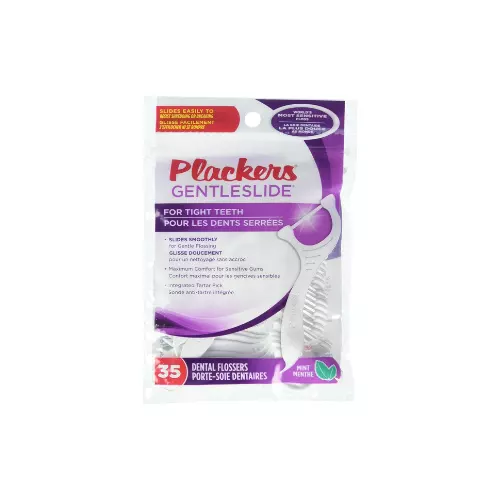Plackers Gentleslide Dental Flossers, Cool Mint, 35 Count