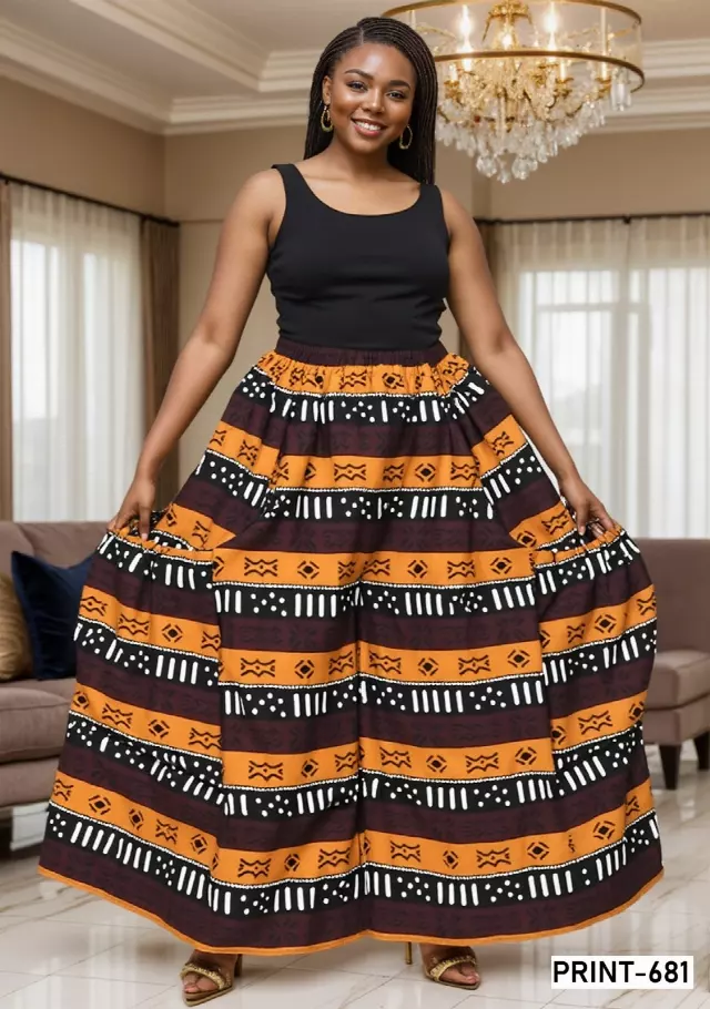 240 - NEW PRINT ALERT!! Ankara Palazzo Pants With Big Side Pockets (3 PCS PRE-PACK) - $20.00 Each — One Size (4 - 24) / Print-681