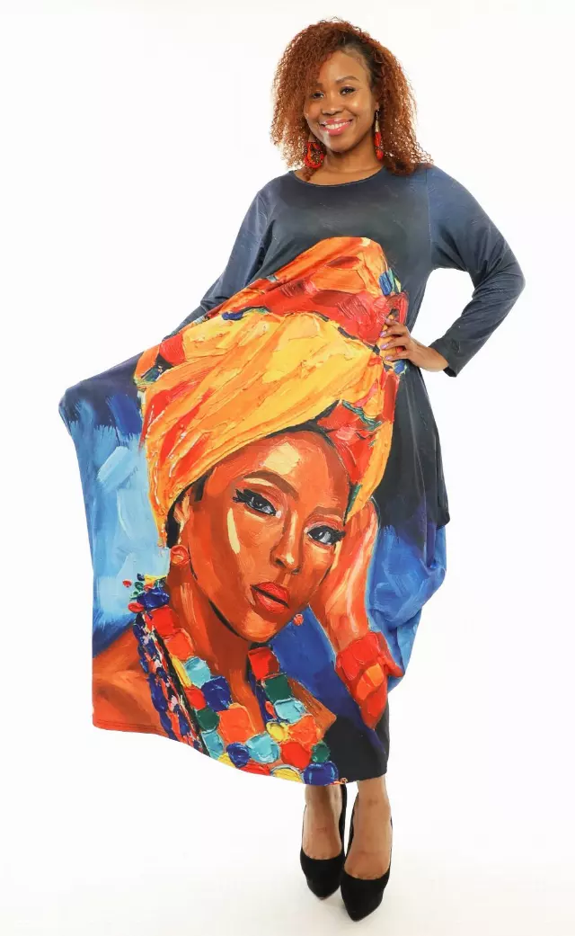 22138 ON SALE!!! Face Print Maxi Dress - One Size (3-PCS PRE-PACK) ($12.00 Each) (Copy)