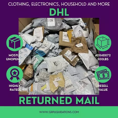 DHL Returned Mail Pallet · mixed unopened packages