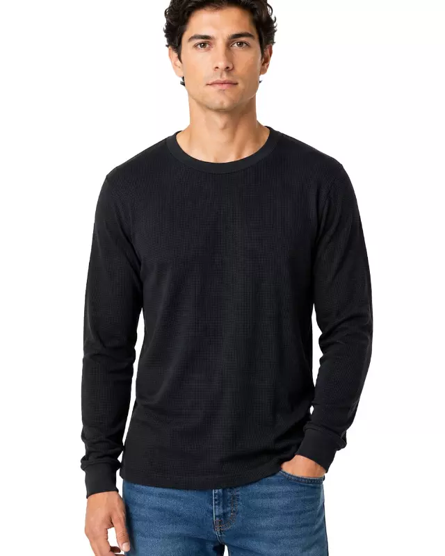 Men's Thermal Top Crew Neck #TH1 — Black / S-M-L-XL