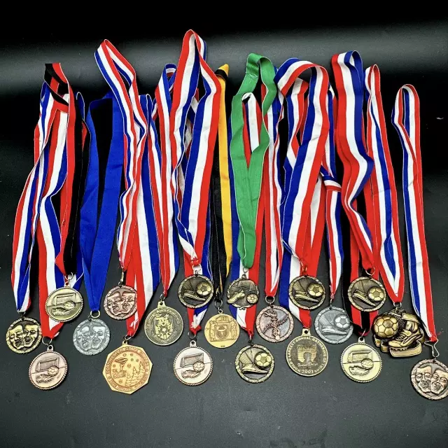 Medal Lot Vintage Sports Soccer Drama Cornhusker State Games 21 Pieces