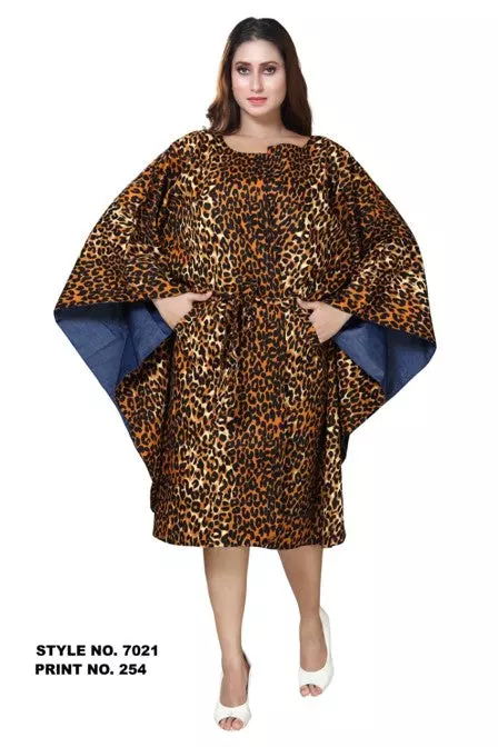 7021 - Denim Long Poncho - One Size (3pcs PRE-PACK) ($30 Each) — One Size / Print-254