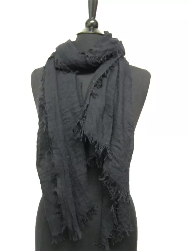 0985 Solid Color Spring Scarf — Black
