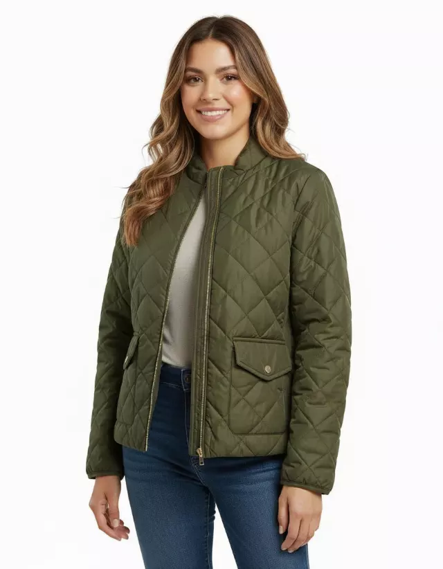 Ladies Jacket with Sherpa Lining — Olive / S-M-L-XL