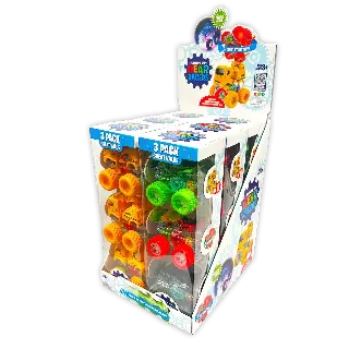 Friction Toy Car Light-Up 3 Pack Set - 6 Pieces Per Retail Ready Display 24453