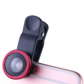 Universal Clip-On 3-In-1 Camera Lens — Red