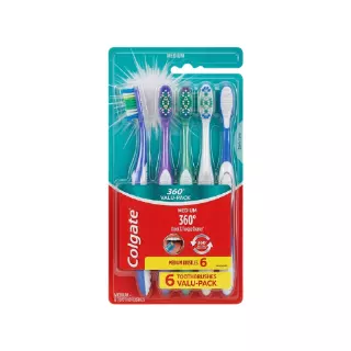 Colgate 360 Soft Toothbrush 5Pk Case Pk 12