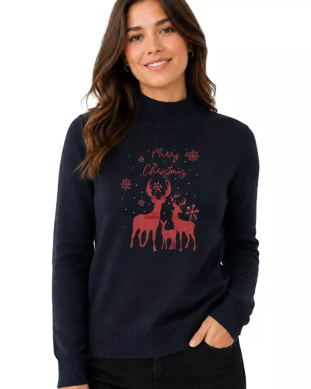 Crewneck Xmas Sweater — Black / S/M-L/XL