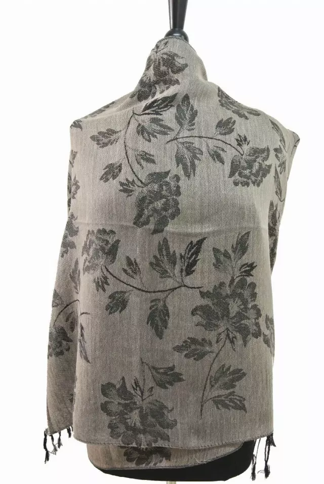 E045 Pattern Pashmina — khaki