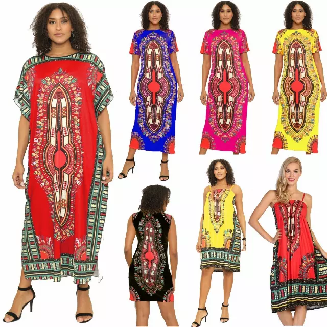 $5 Each (20 pcs for $100) Women's Dashiki Tunics / Dresses - Assorted Box