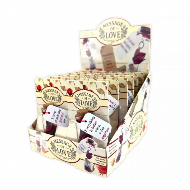 Rose with Message of Love in a Bottle - 12 Pieces Per Retail Ready Display 26083
