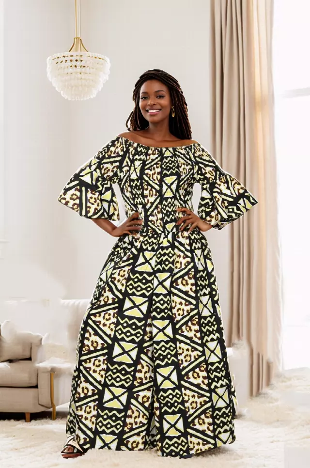 7610 - Smock Waist Long Dress (3/pk) - Free Size - $25.00 Each