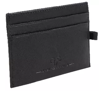 Jack Abrahams Goat Nappa Leather Card Case Minimalist Wallet Black — BLACK-001
