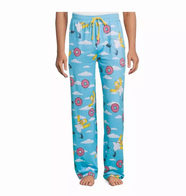 THE SIMPSONS HOMER DONUTS PAJAMA PANT TURQUOISE