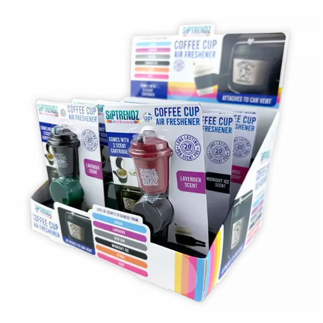 SipTrendz Coffee Cup Air Freshener - 12 Pieces Per Retail Ready Display 26233